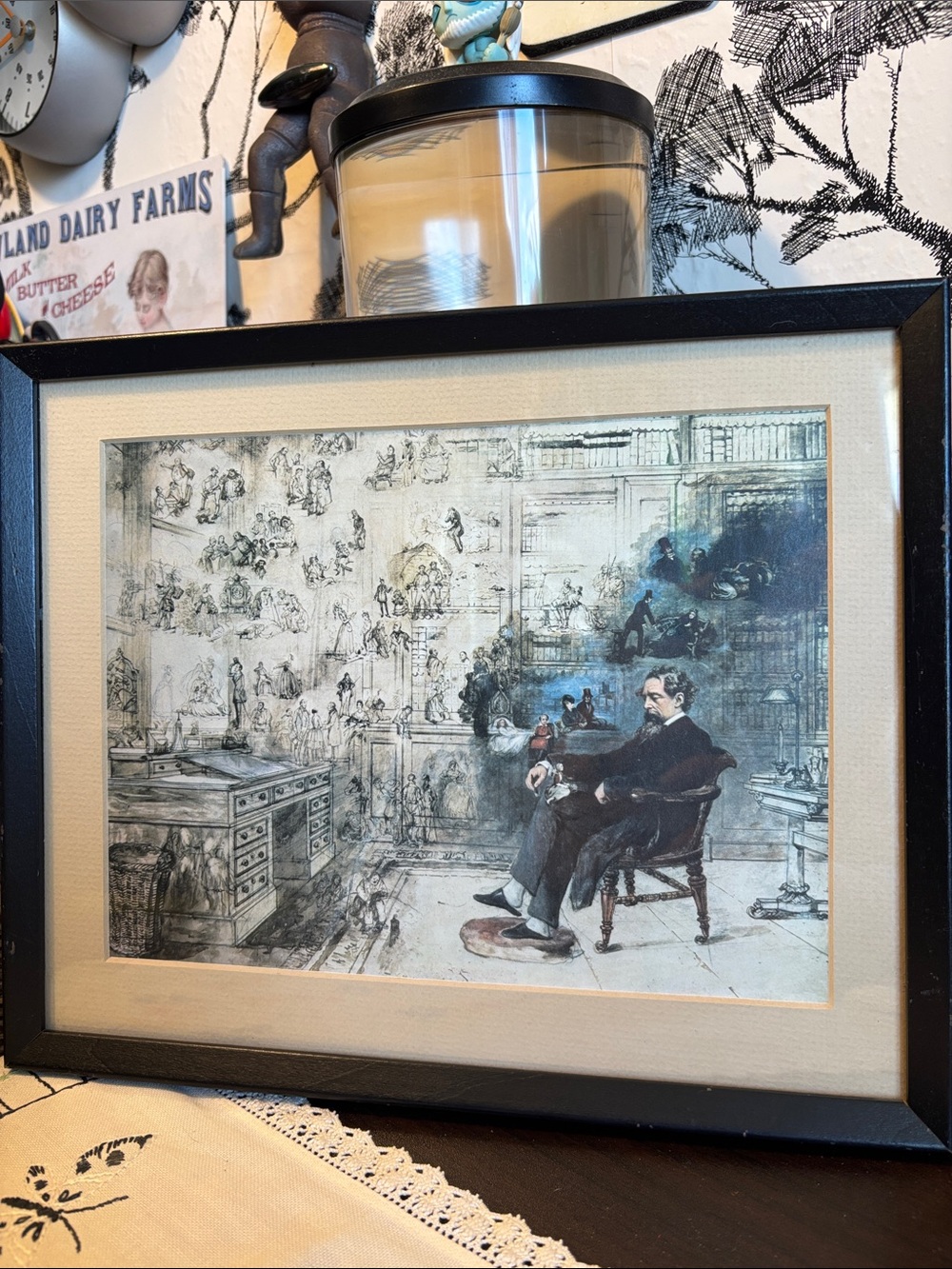 EUC VINTAGE Dickens' Dream, a famous unfinished watercolor painting by the Victo